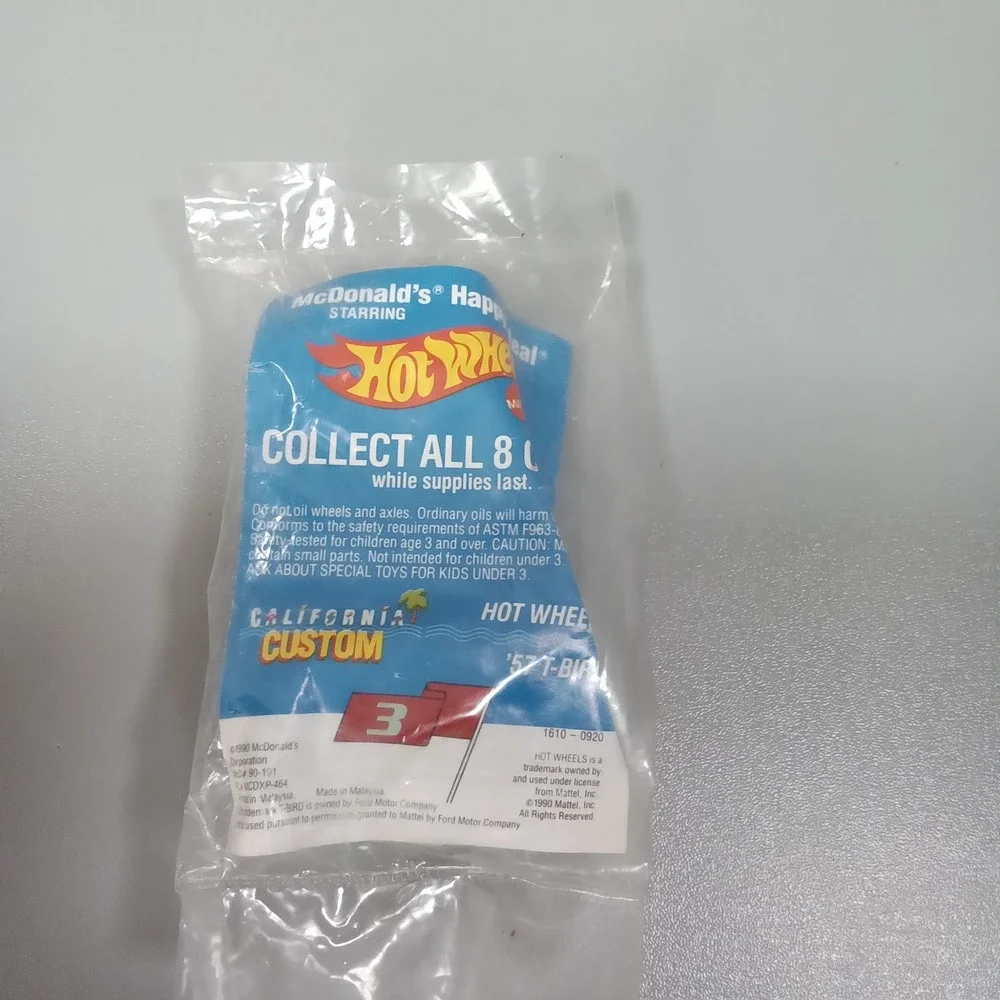 Vintage 1990 Hot Wheels McDonalds Happy Meal California Custom 57 T-Bird Teal #3